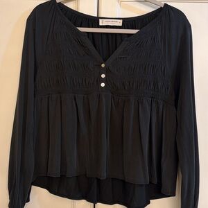 Lucky Brand Black Blouse with Button Detail